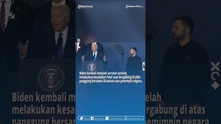 VIDEO Blunder! Biden Salah Sebut Putin Presiden Ukraina di Depan Zelensky di KKT NATO, Macron Panik