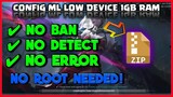 CONFIG ML LOW DEVICE 1GB RAM! | ZUiXUA Official ツ | MLBB 2.0
