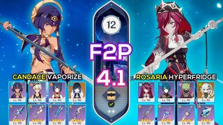 [F2P] Candace Vaporize & Rosaria Hyperfridge l Spiral Abyss 4.1 Floor 12 9 stars Genshin Impact