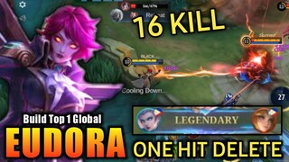 16 Kills!! Eudora One Hit Kill Build (100% Shocked) - Build Top 1 Global Eudora ~ MLBB