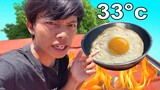 Cooking egg in the sun 32°C weather in the Philippines