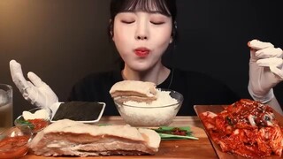 Pork belly and Oyster kimchi Mukbang ASMR