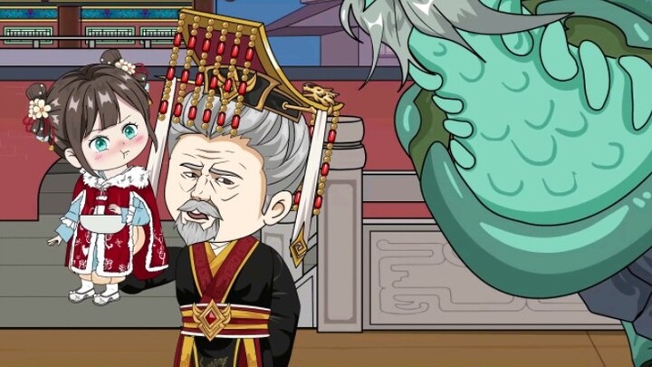 The little baby is only three and a half years old. The emperor has to bow and nod when he sees her#
