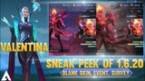 UPCOMING PATCH NOTES 1.6.20 | NEW HERO VALENTINA | ML FITUR HD/3D | SKIN NAME REVEALED | REVAMP SKIN