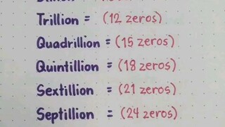 millions quadrillion sextillion how many numbers or zeros do we add