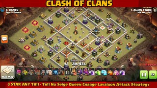 3 STAR ANY TH11 - Th11 No Seige Queen Charge Lavaloon Attack Strategy #2