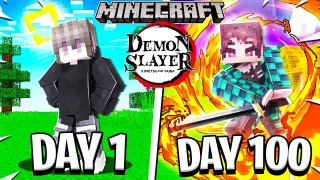 I Played Minecraft Demon Slayer As Tanjiro For 100 DAYS… This Is What Happened