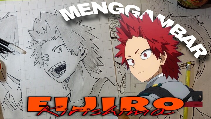 menggambar karakter anime EIJIRO MY HERO ACADEMIA