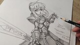 Drawing Saber Arthuria From Fate Grand Order【FGO】