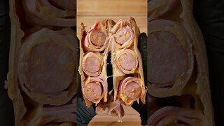 Sausage bacon cheese-wrapped hot sandwich #shorts