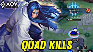 AOV : RYOMA GAMEPLAY | QUAD KILLS - ARENA OF VALOR LIÊNQUÂNMOBILE ROV