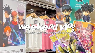 weekend vlog 🛒 - jjk x uniqlo, manga & nendoroid haul, playing roblox, edit w/ me!! [ft. filmora]