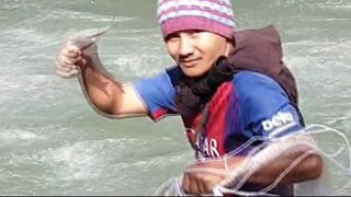 cast-net fishing in Nepal | asala fishing | himalayan trout fishing |