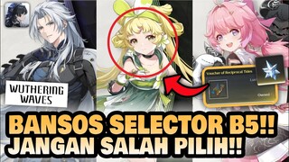 JANGAN SALAH PILIH!! Bansos Selector B5 Pilih Siapa?? 🤔 | Wuthering Waves