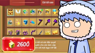 MEOWPEO THỬ THÁCH MUA GÓI VIP 2600 GCUBE TRONG SKYBLOCK SIÊU XỊN BLOCKMAN GO MINI GAME