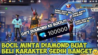 GIFT DIAMOND KE BOCIL GLOBAL GRATIS BOCILNYA KAGET😱|FREE FIRE INDONESIA