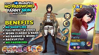 NEW!! Script Skin Fanny Mikasa Attack on Titan No Password Mediafire | Full Effect & Voice New Patch