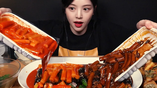 SUB) & ! Spicy Tteokbokki & Gimbap Mukbang ASMR