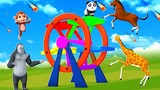 Funny Animals Magical Ferris Wheel in Forest | Animals Comedy Videos in Zoo | 3D Funny Animal Videos