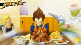 Dragon Ball Z Kakarot - All Characters Eating Full Course Dinner Meals