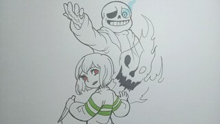 How To Draw Sans vs Chara Học Cách Vẽ Nét Sans