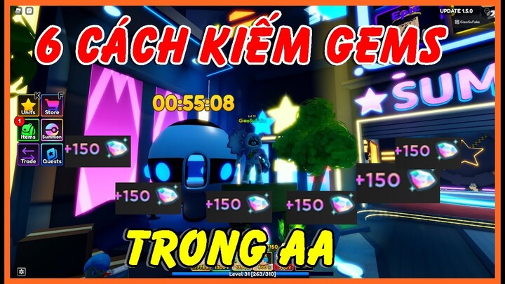 6 Cách Kiếm Gems Trong Tựa Game Anime Adventures | Roblox