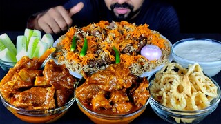 AFGANI KABULI PULAO/ BIRYANI, SPICY MUTTON CURRY, YOGURT, PAPAD, SALAD MUKBANG ASMR | #LiveToEATT