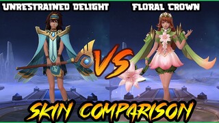 MATHILDA FLORAL CROWN SKIN EFFECTS VS. UNRESTRAINED DELIGHT SKIN - MLBB SKIN COMPARISON SERIES