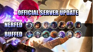 OFFICIAL SERVER  UPDATE - TOWER CHANGES, MINI-MAP AND META NERF - MOBILE LEGENDS PATCH 1.5.62