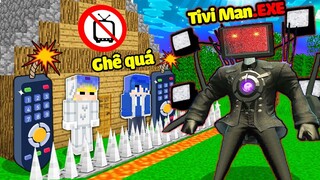 TÔ GÀ THỬ THÁCH 24H XÂY NHÀ AN TOÀN CHỐNG TIVI MAN.EXE SIÊU MẠNH TRONG MINECRAFT