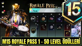 M15 ROYALE PASS ÖDÜLLERİ | 1 - 50 LEVEL M15 ROYALE PASS ÖDÜLLERİ | M15 RP ÖDÜLLERİ | PUBG MOBILE