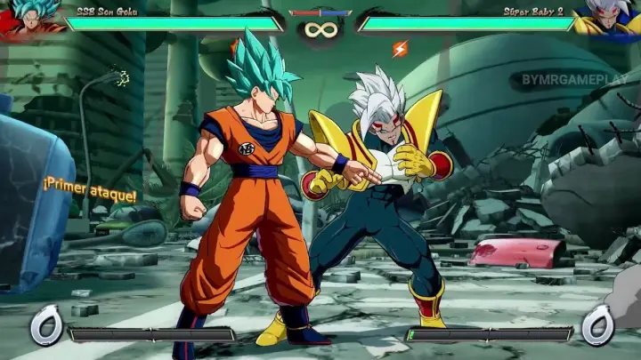 Dragon Ball FighterZ Goku ssj Blue vs Vegeta Super Baby 2