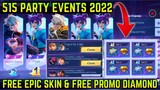 515 PARTY EVENT! FREE PROMO DIAMOND EVENT, FREE EPIC SKIN EVENT AND MORE | MOBILE LEGENDS BANG BANG