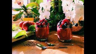 Berries on Cherry Flaxseed Pudding ~ Take 3