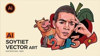 Vẽ Soytiet - Ytiet bằng illustrator | Vector art | Drawing | BonART