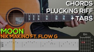Nik Makino - MOON (feat. Flow G) Guitar Tutorial [PLUCKING RIFF, CHORDS + TABS]
