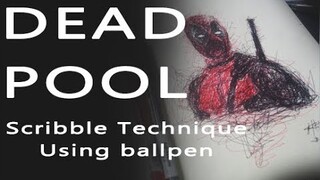 Draw DEADPOOL | Scribble Technique Using Ballpen