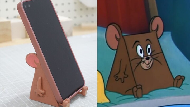 把“Jerry鼠”做成...手机支架，三角鼠也太可爱了吧！