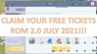 ROM 2.0 FREE TICKETS! GIFT CODE REDEMPTION