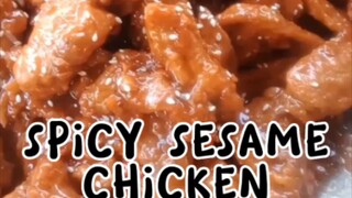 SPICY SESAME CHICKEN. sarap anghang kapag ganitong luto mo.#cooking#yummy#spicyfood#eating