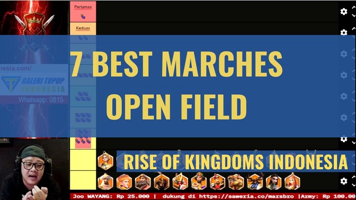 BEST 7 MARCH OPEN FIELD [ RISE OF KINGDOMS INDONESIA ]