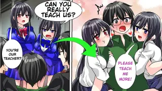 [Manga Dub] I became a tutor of hot twins and every night they want special lessons...