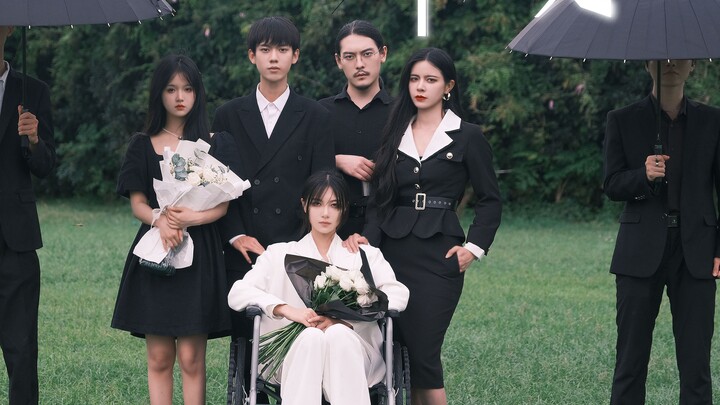 At the funeral, who was the murderer of his father? [Evil Girl from a Rich Family]