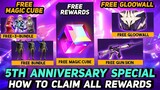 Free Fire 5th Anniversary Free Rewards | Free Magic Cube | Free Bundle | Free M4A1 Skin | Free Fire