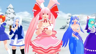 【MMD di gi charat】ラ・ビ・アン・ローズ＆リンナ・キャラット＆ミ・ケ・キャラット＆憂鈴＆アクアでムーンライト伝説