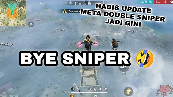 SNIPER FF DI NERF.. GOOD BYE META DOUBLE SNIPER.. UD GAK AUTO AIM 1 HIT GAK MATI + DELAY LAGI