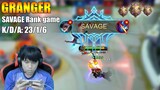 Savage GRANGER Solo Rank| Mythic rank gameplay [K2 Zoro]