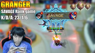 Savage GRANGER Solo Rank| Mythic rank gameplay [K2 Zoro]