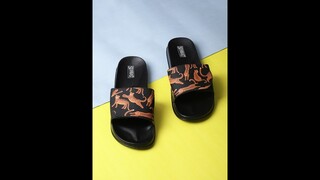 Midnight Leopards Velcro Sliders For Women - Sexy Beast