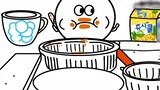 [Hoạt hình ẩm thực] Ăn bánh gạo chiên, xúc xích, gà rán cực hạnh phúc!